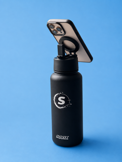 SOVIX 950ML Magnetic Phone Holder Water Bottle