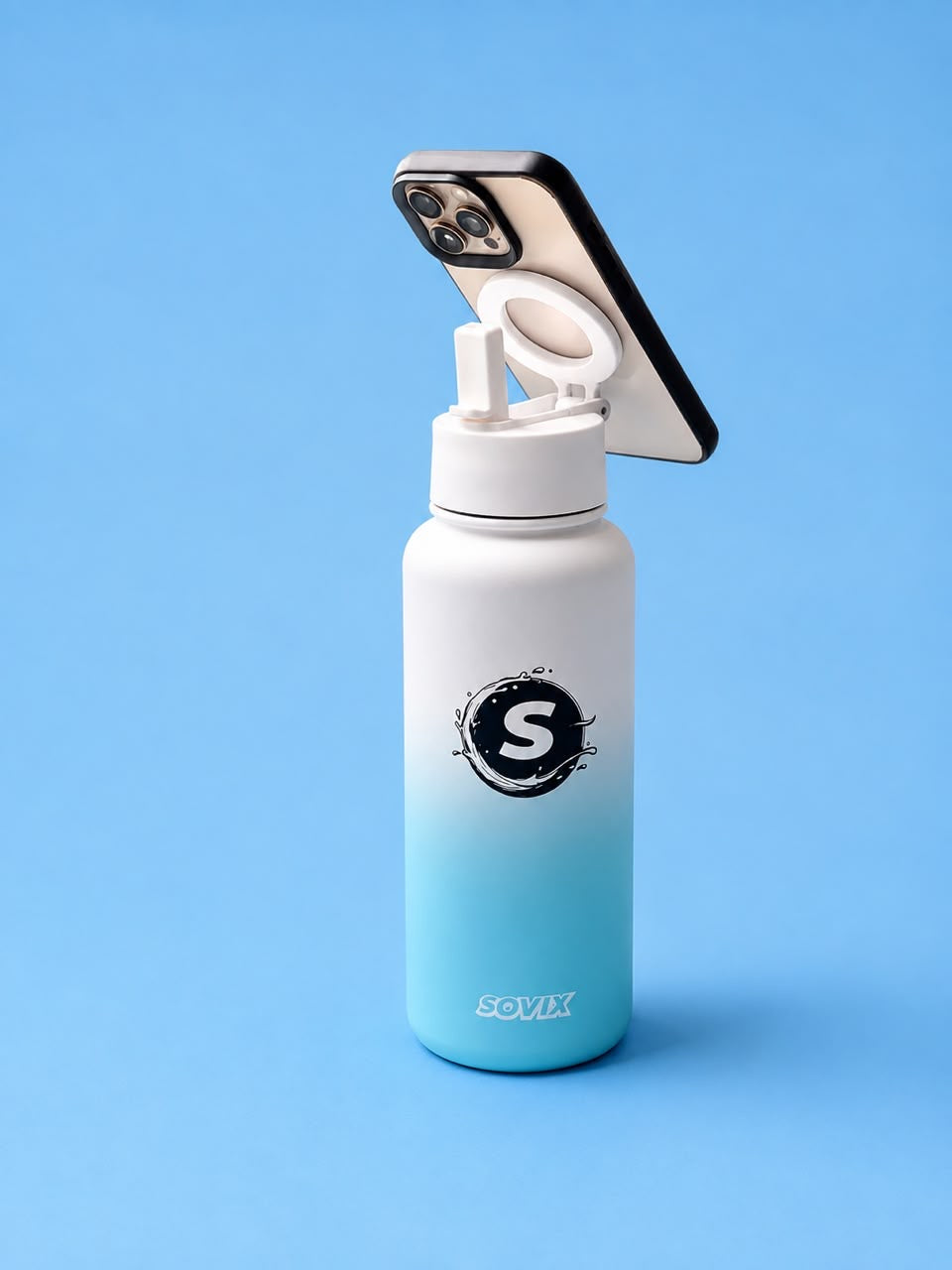 SOVIX 950ML Magnetic Phone Holder Water Bottle